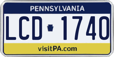PA license plate LCD1740