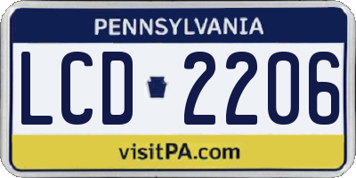 PA license plate LCD2206