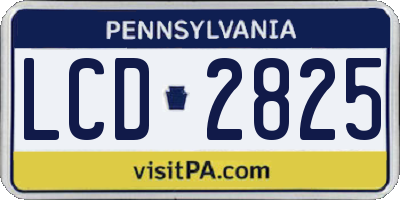 PA license plate LCD2825