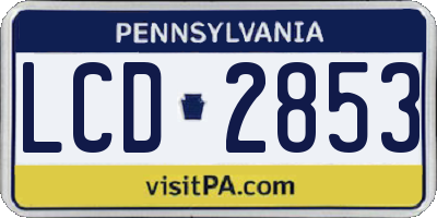 PA license plate LCD2853