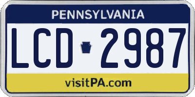 PA license plate LCD2987