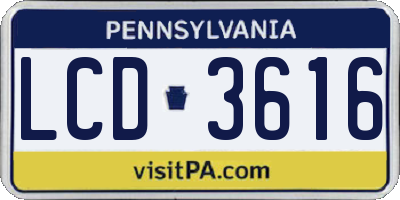 PA license plate LCD3616