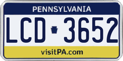 PA license plate LCD3652