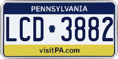 PA license plate LCD3882