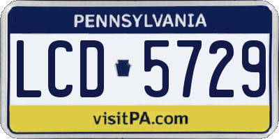 PA license plate LCD5729