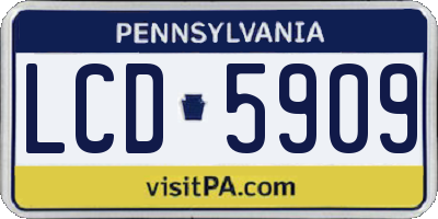 PA license plate LCD5909