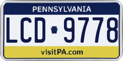 PA license plate LCD9778