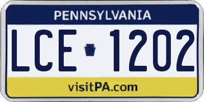 PA license plate LCE1202
