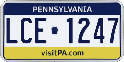 PA license plate LCE1247