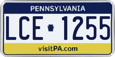 PA license plate LCE1255