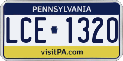 PA license plate LCE1320
