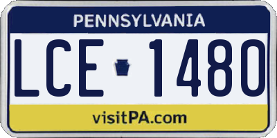 PA license plate LCE1480