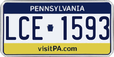 PA license plate LCE1593