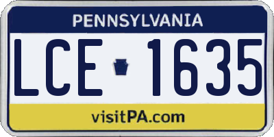 PA license plate LCE1635
