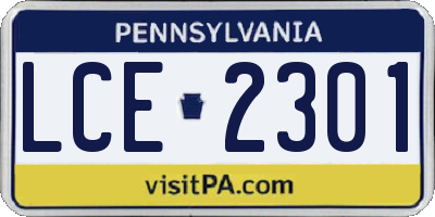 PA license plate LCE2301