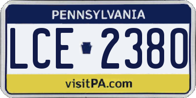 PA license plate LCE2380