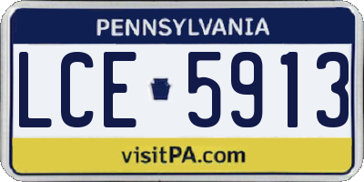 PA license plate LCE5913