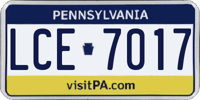 PA license plate LCE7017