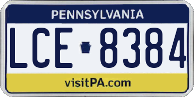 PA license plate LCE8384
