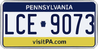 PA license plate LCE9073