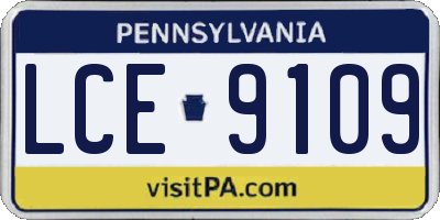 PA license plate LCE9109