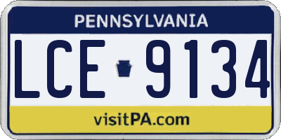 PA license plate LCE9134