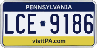 PA license plate LCE9186