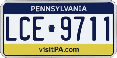 PA license plate LCE9711