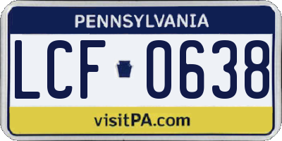 PA license plate LCF0638