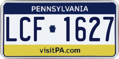 PA license plate LCF1627