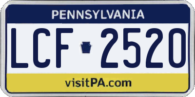 PA license plate LCF2520