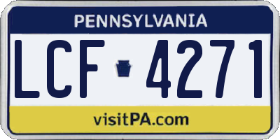 PA license plate LCF4271
