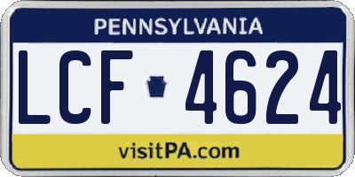 PA license plate LCF4624