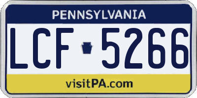 PA license plate LCF5266