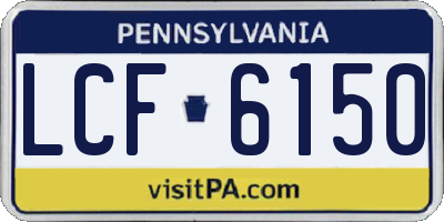 PA license plate LCF6150
