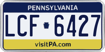 PA license plate LCF6427