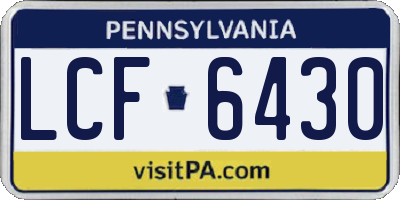 PA license plate LCF6430