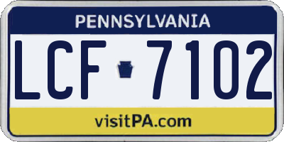 PA license plate LCF7102
