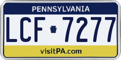 PA license plate LCF7277