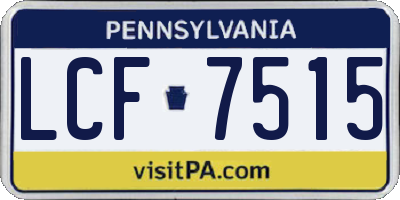 PA license plate LCF7515