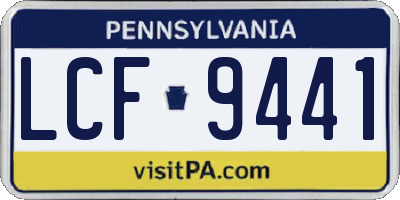 PA license plate LCF9441