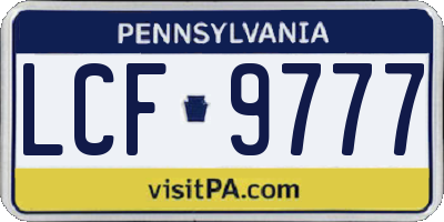 PA license plate LCF9777