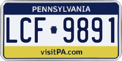 PA license plate LCF9891