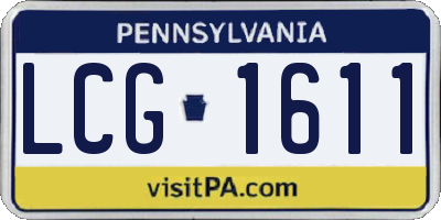 PA license plate LCG1611