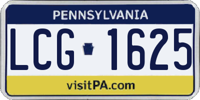 PA license plate LCG1625