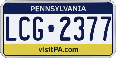 PA license plate LCG2377