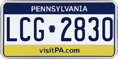 PA license plate LCG2830