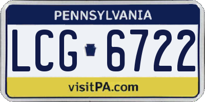 PA license plate LCG6722