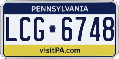 PA license plate LCG6748