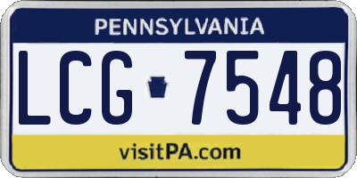 PA license plate LCG7548
